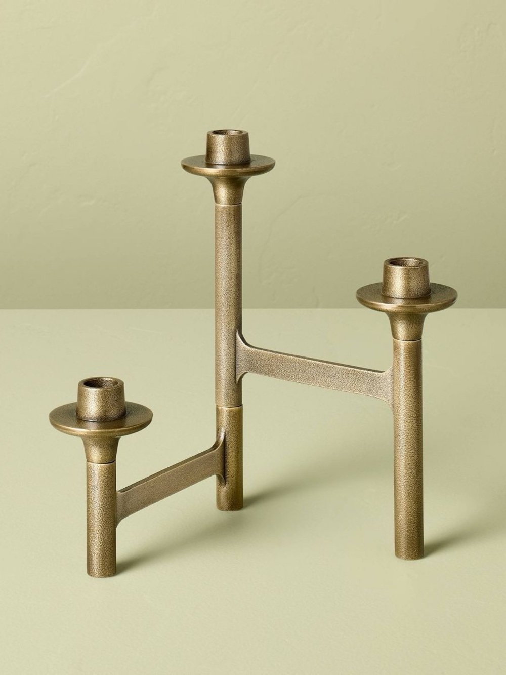 Hearth & Hand Metallic Gold 3-Arm Candle Holder
